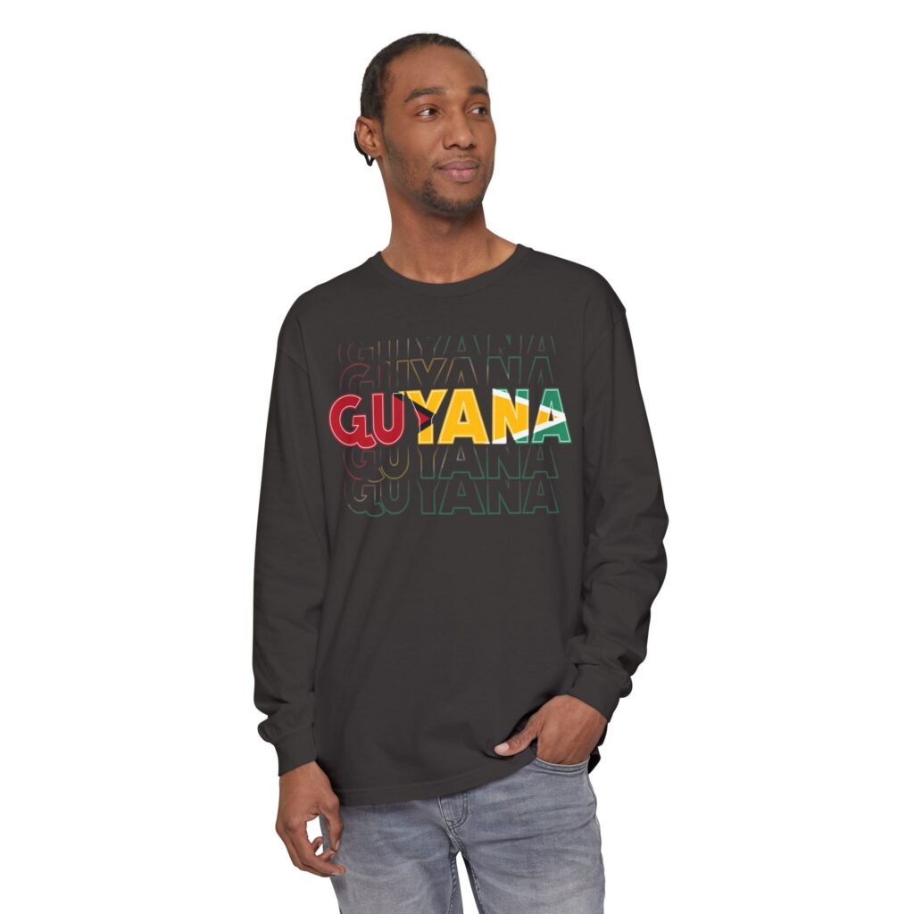 Guyana Colourful Flag Long Sleeve Tee