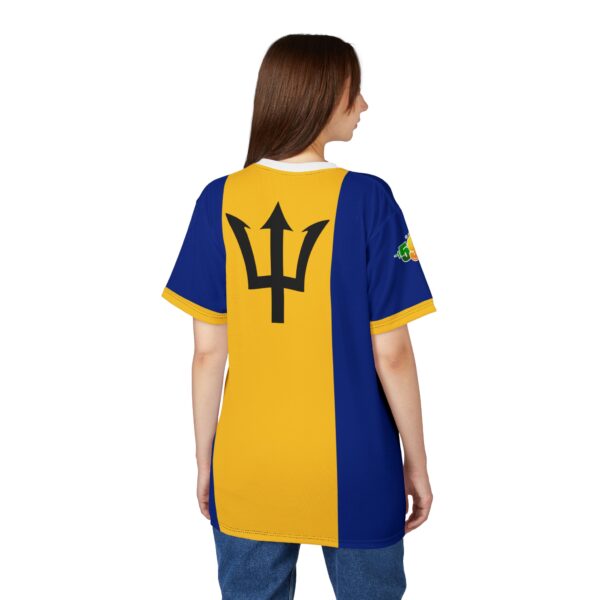 Barbados Trident Flag Graphic T-Shirt — All-Over Print