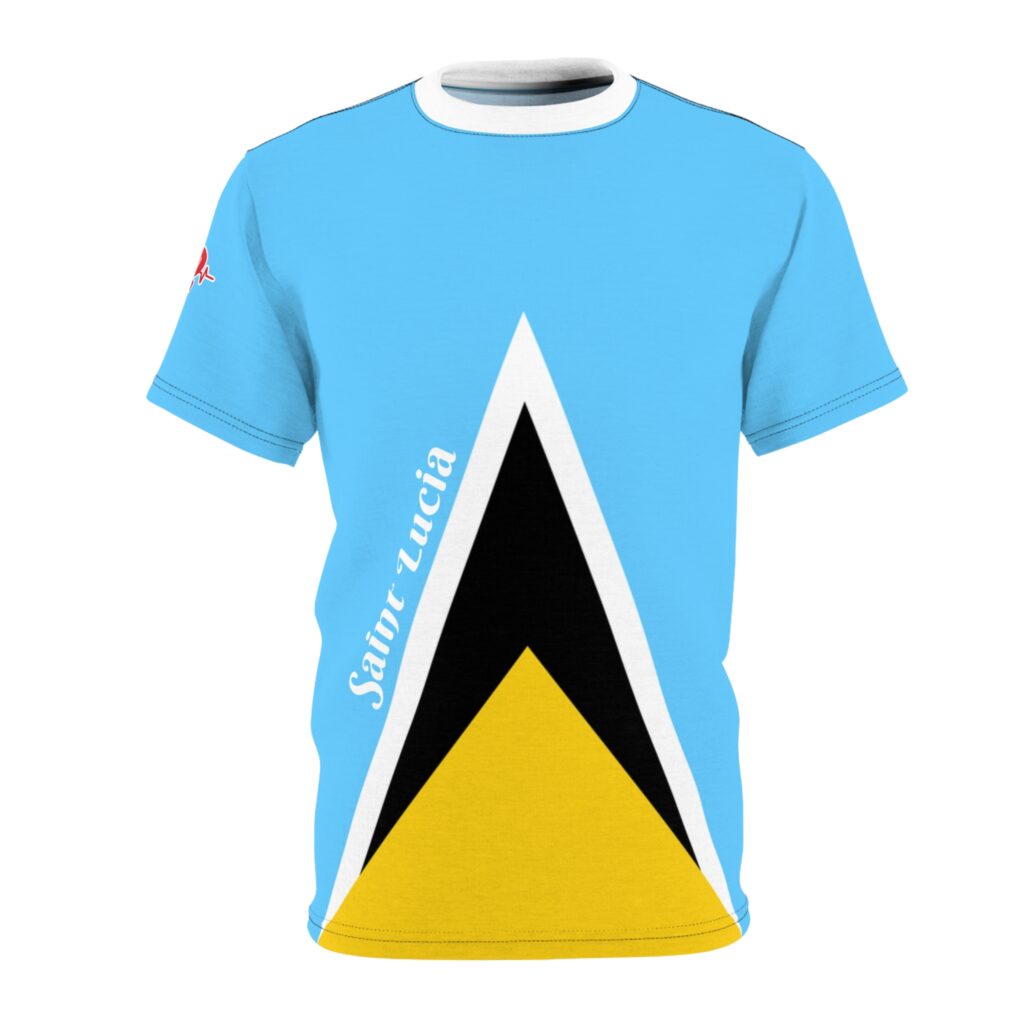 Saint Lucia Flag Graphic T-Shirt — All-Over Print