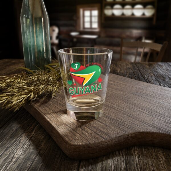 Guyana Heart Flag Shot Glass — I Guyana 60th Anniversary 1.5oz