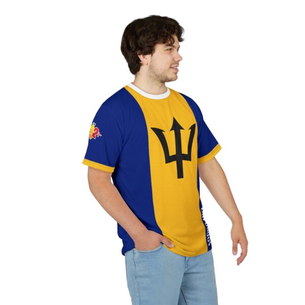 Barbados Trident Flag Graphic T-Shirt — All-Over Print
