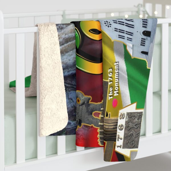 Guyana Sherpa Fleece Blanket — Colourful Landmark Map Design