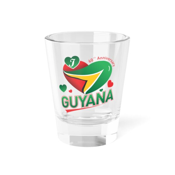 Guyana Heart Flag Shot Glass — I Guyana 60th Anniversary 1.5oz