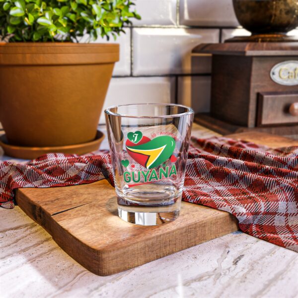 Guyana Heart Flag Shot Glass — I Guyana 60th Anniversary 1.5oz
