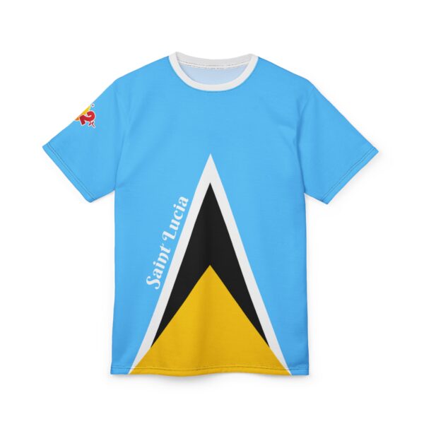Saint Lucia Flag Graphic T-Shirt — All-Over Print