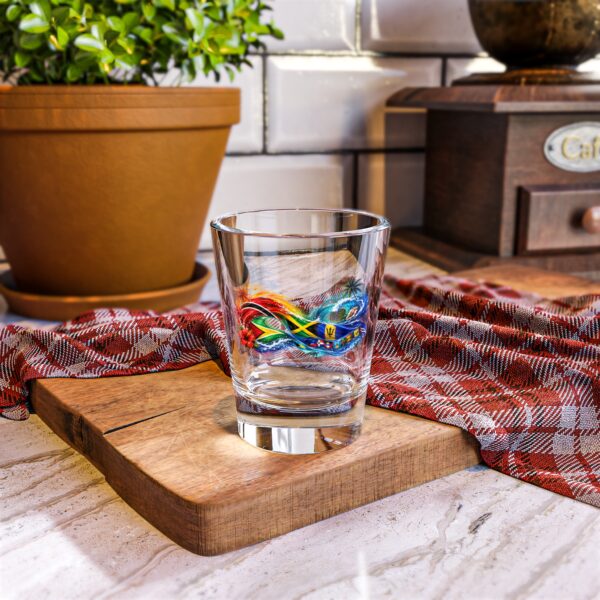Caribbean Infinity Shot Glass — Caribbean Tropical Flag Design (1.5 oz)