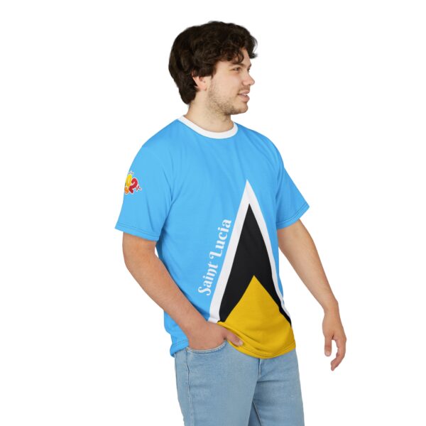 Saint Lucia Flag Graphic T-Shirt — All-Over Print
