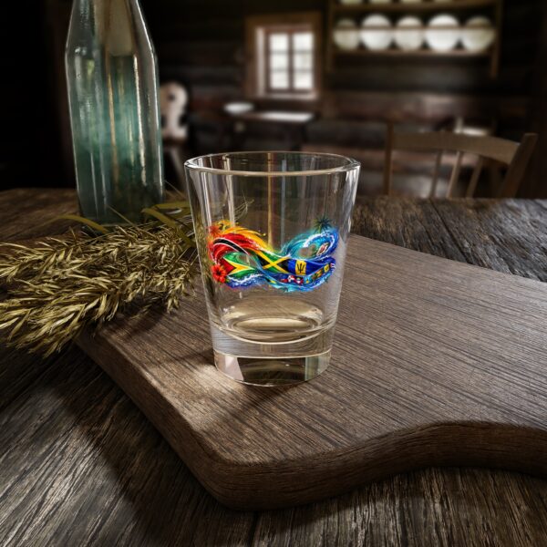 Caribbean Infinity Shot Glass — Caribbean Tropical Flag Design (1.5 oz)