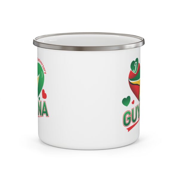 Enamel Mug — Guyana 60th Anniversary Heart Logo Camping Mug