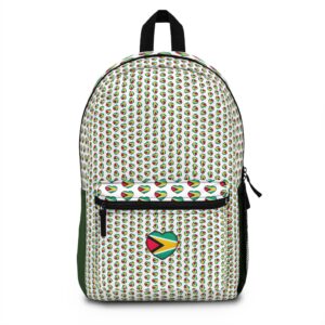 Guyana Flag Pattern Backpack – Heart Emblem Travel & School Bag