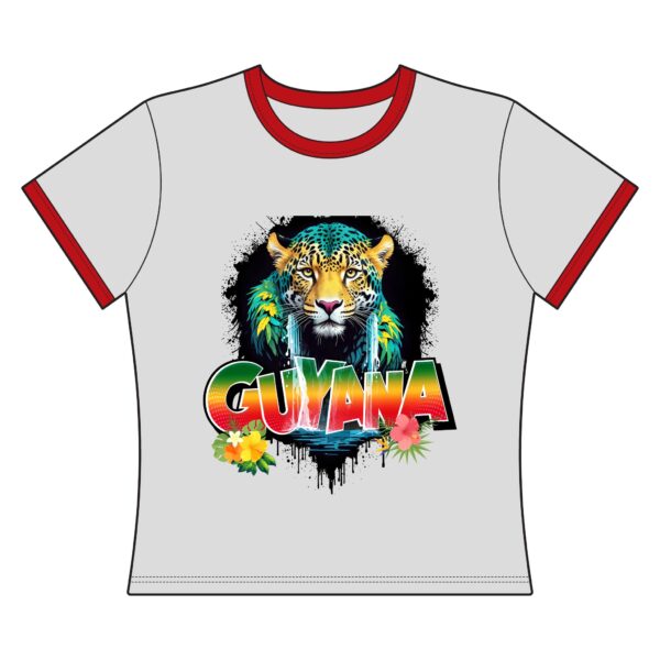 Guyana Women's Jaguar Ringer Tee