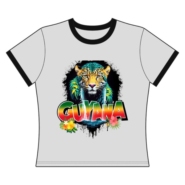 Guyana Women's Jaguar Ringer Tee